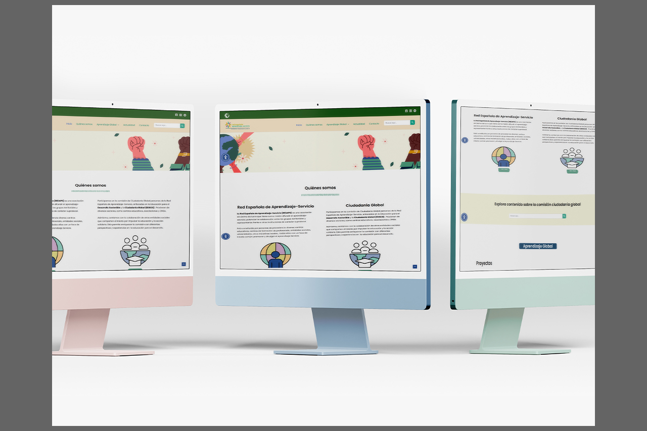 Pagina Web sobre la empresa, llamada Española de Aprendizaje y Servicio (Mockup)